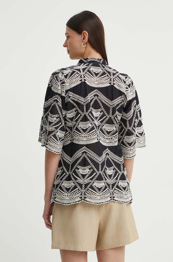Ρούχα Βαμβακερή μπλούζα Bruuns Bazaar ArvensisBBLarin shirt BBW3921 μαύρο
