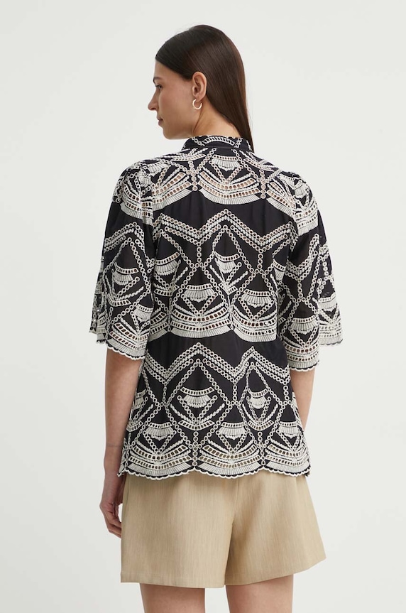 Ρούχα Βαμβακερή μπλούζα Bruuns Bazaar ArvensisBBLarin shirt BBW3921 μαύρο