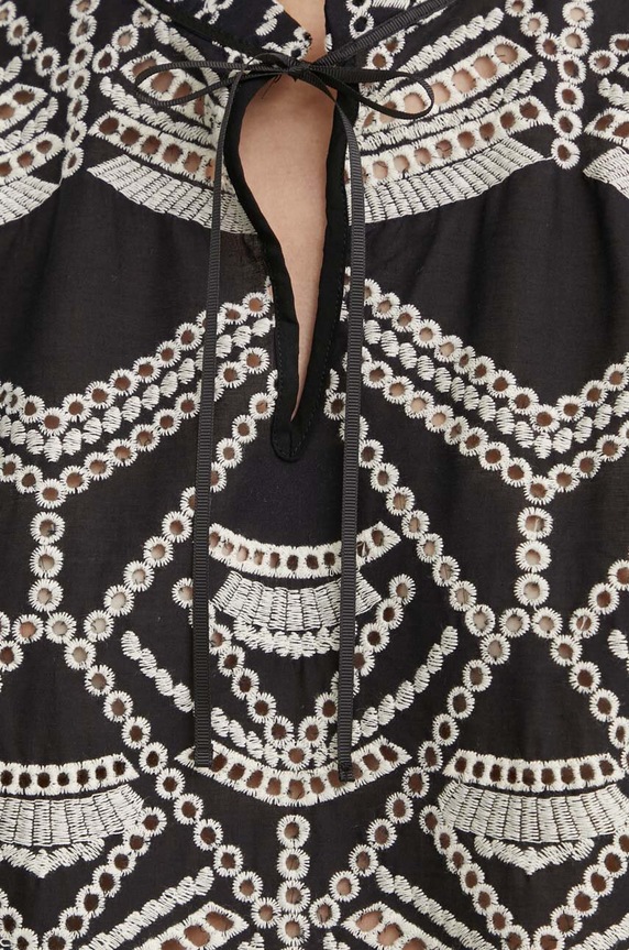 Βαμβακερή μπλούζα Bruuns Bazaar ArvensisBBLarin shirt BBW3921 μαύρο