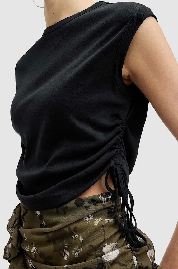 Bavlněná halenka AllSaints SONNY TANK W025JA černá SS24