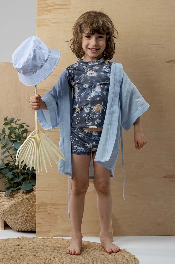 Majica kratkih rukava za kupanje za djecu Jamiks siva TRAYER.II.Bluz.JLG143.B