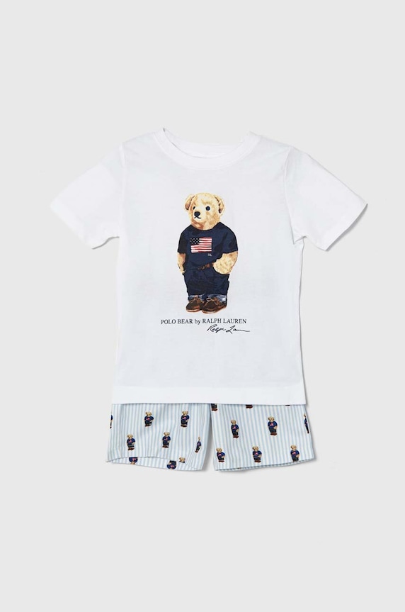 Polo Ralph Lauren gyerek pamut pizsama nyomtatásos kék 8P0142