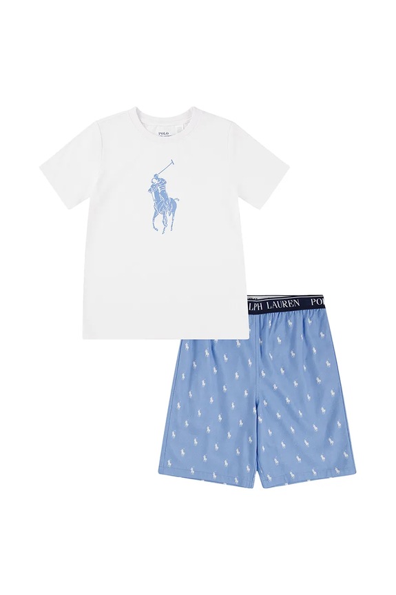 Polo Ralph Lauren set de pijama de bumbac pentru copii cu modele alb 9P0141