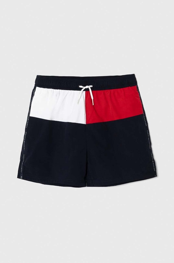 Dětské plavkové šortky Tommy Hilfiger potisk námořnická modř UB0UB00527.PPYH