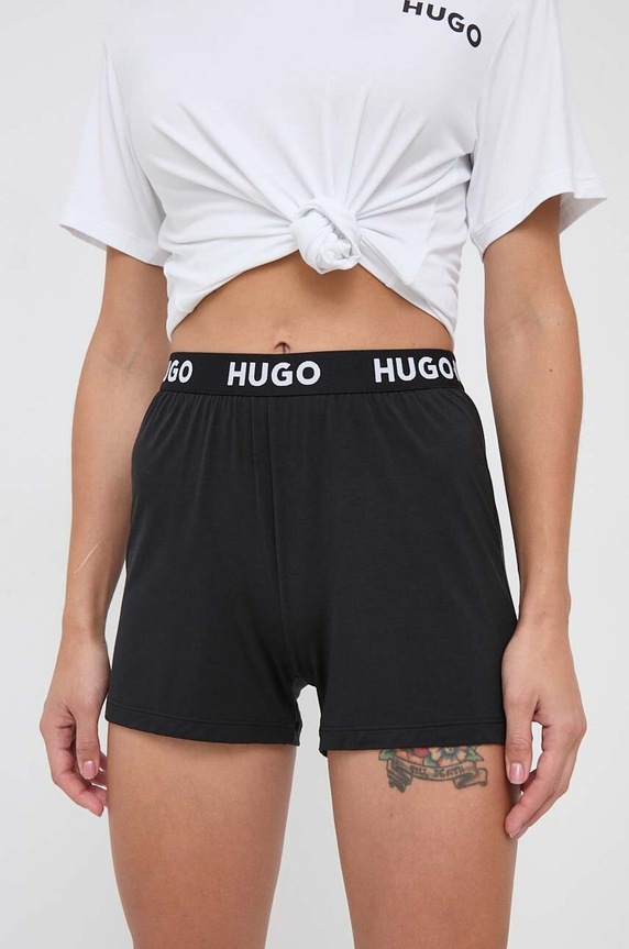 HUGO rövid pizsama 50490704 fekete AW25