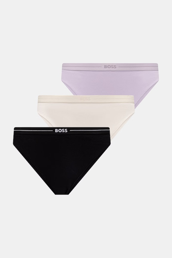 BOSS chiloți full brief de femei din bumbac 3P BRIEF pachet de 3 bej 50510016
