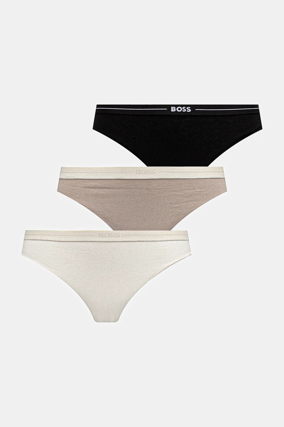 BOSS figi damskie z bawełną 3P BRIEF 3-pack beżowy 50510016