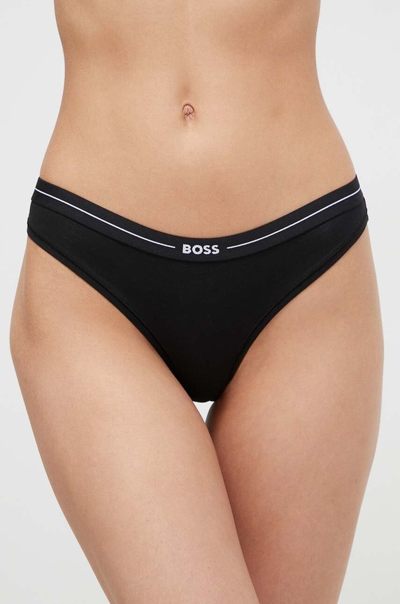 BOSS stringi damskie bawełniane z elastanem 3P THONG 3-pack 50510030 biały AA00