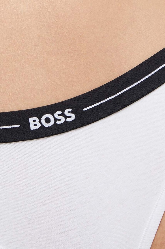 BOSS stringi damskie bawełniane z elastanem 3P THONG 3-pack 50510030 biały