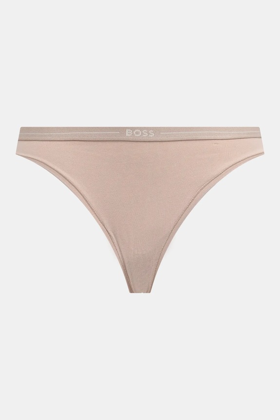 BOSS stringi damskie bawełniane z elastanem 3P THONG 3-pack 50510030 beżowy AA00