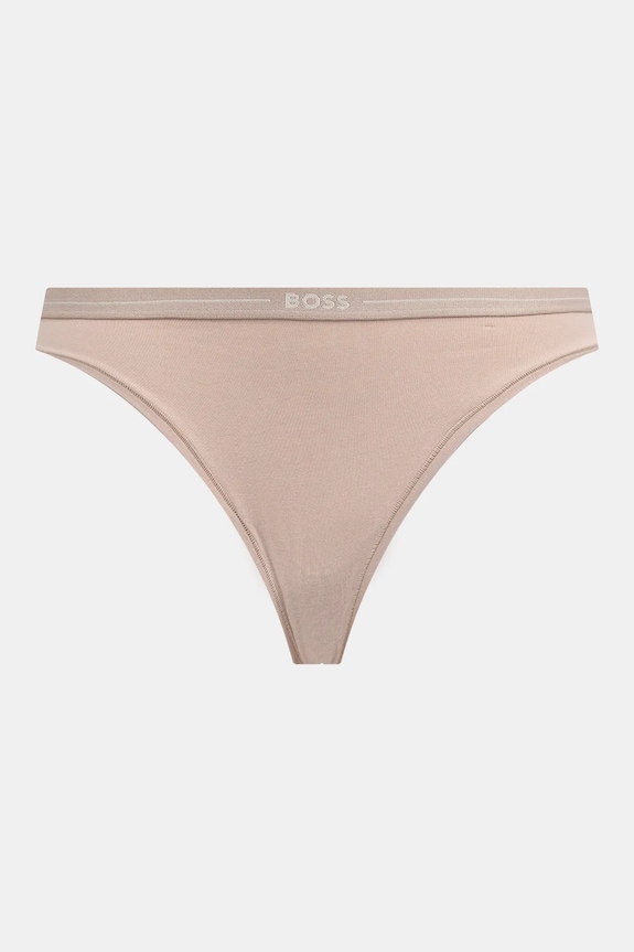 BOSS stringi damskie bawełniane z elastanem 3P THONG 3-pack 50510030 beżowy AA00