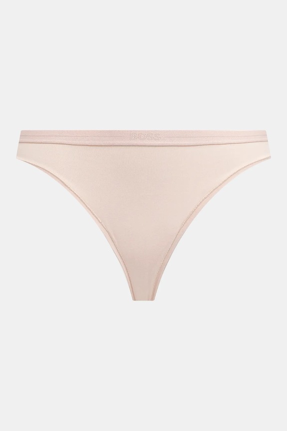 BOSS stringi damskie bawełniane z elastanem 3P THONG 3-pack beżowy 50510030