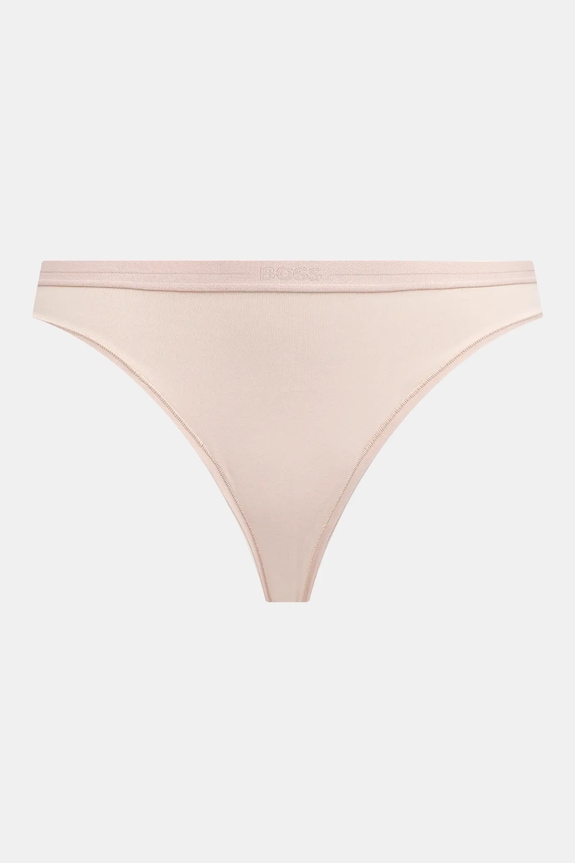 BOSS stringi damskie bawełniane z elastanem 3P THONG 3-pack beżowy 50510030