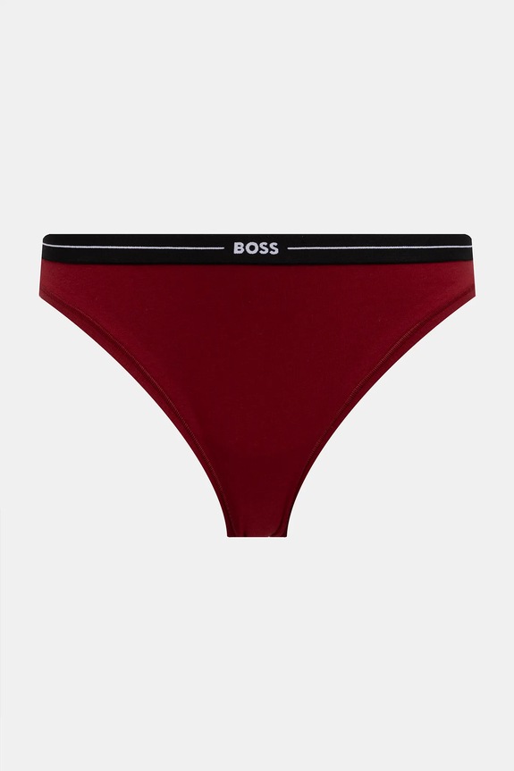 Odzież BOSS stringi damskie bawełniane z elastanem 3P THONG 3-pack 50510030 bordowy