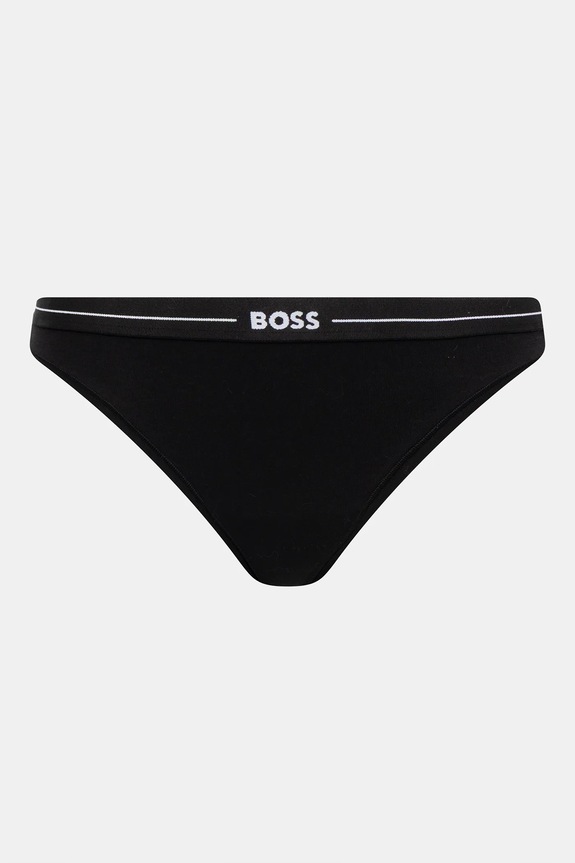 BOSS stringi damskie bawełniane z elastanem 3P THONG 3-pack 50510030 czarny AA00