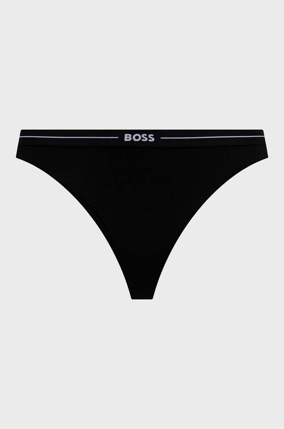 BOSS stringi damskie bawełniane z elastanem 3P THONG 3-pack 50510030 czarny AA00
