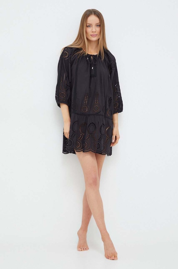 Melissa Odabash sukienka plażowa bawełniana Ashley MO.ASHLEY czarny SS24