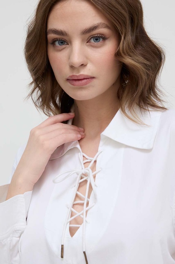 Bavlnený plážový plášť Lauren Ralph Lauren biela 20495186