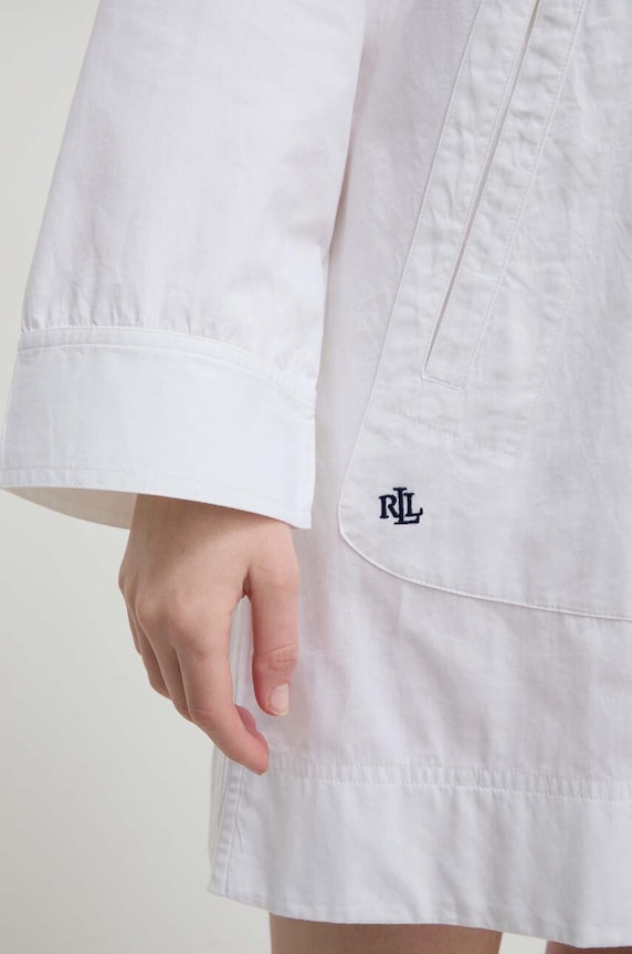 Bavlnený plážový plášť Lauren Ralph Lauren 20495186 biela