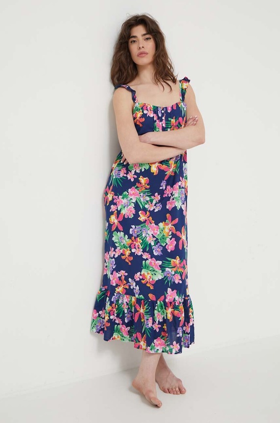 Noční košilka Lauren Ralph Lauren látka námořnická modř ILN22308