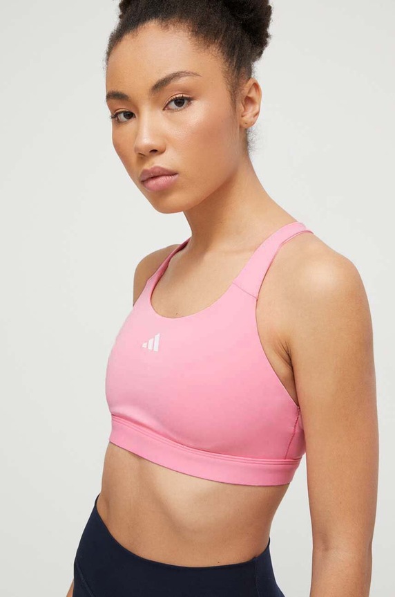 Sportovní podprsenka adidas Performance IT6684 růžová
