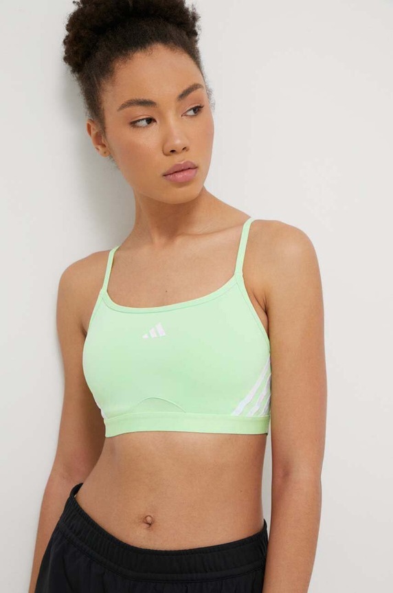 Športová podprsenka adidas Performance Aeroreact bez kostíc zelená IU1718