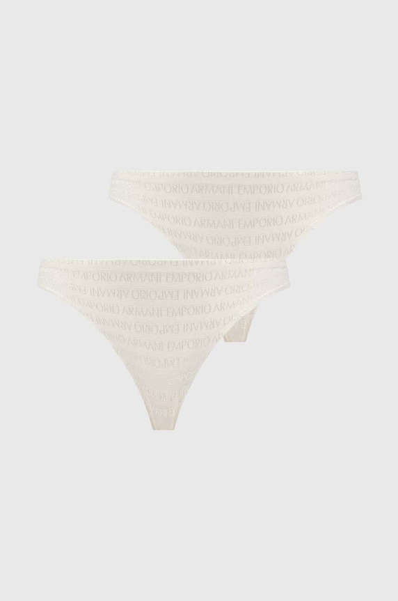 Emporio Armani Underwear stringi 2-pack dzianina beżowy 163333.3F204