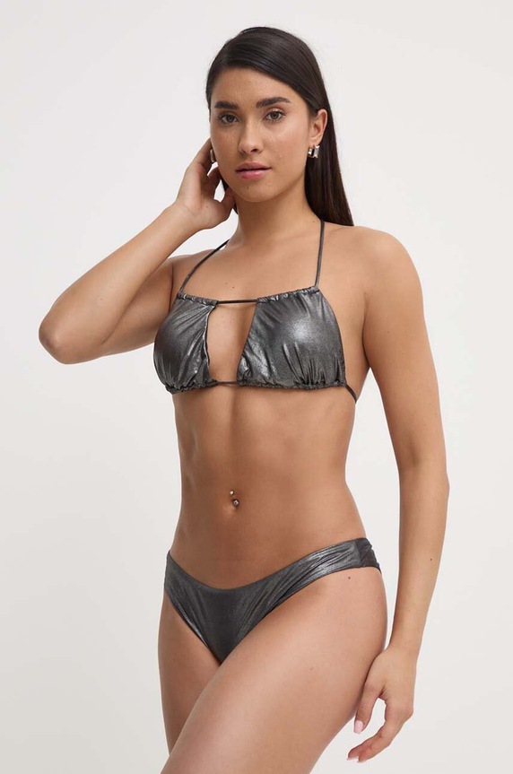 Plavková podprsenka HUGO 50515387 strieborná SS24