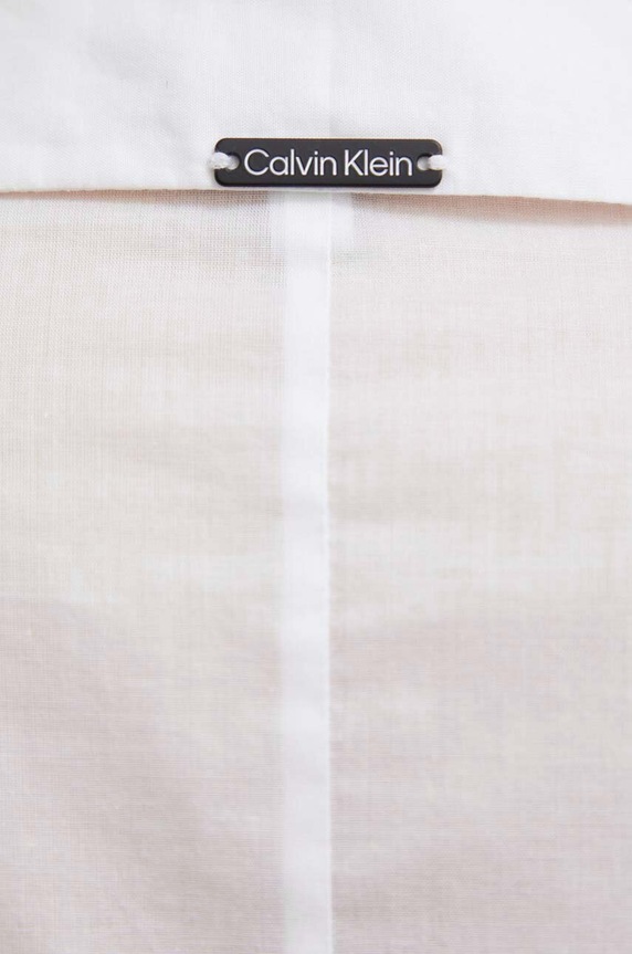 Βαμβακερό πουκάμισο παραλίας Calvin Klein KW0KW02447 λευκό