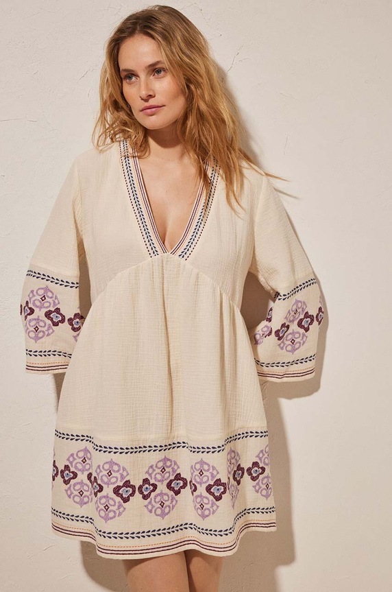 women'secret sukienka plażowa LOTUS beżowy 5547391