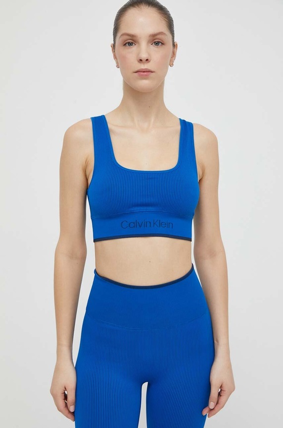 Αθλητικό σουτιέν Calvin Klein Performance χωρίς μεταλλικές μπανέλες μπλε 00GWS4K220
