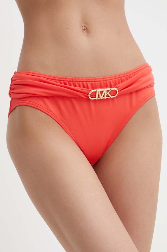 MICHAEL Michael Kors figi kąpielowe BELTED BIKINI BOTTOM dół czerwony MM7M163