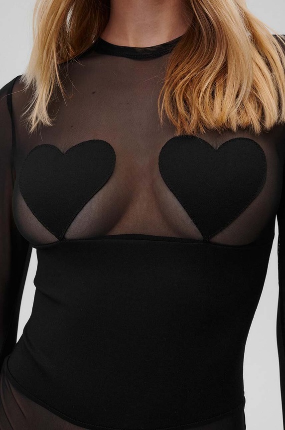 Undress Code body Bed of Roses Bodysuit fekete 654