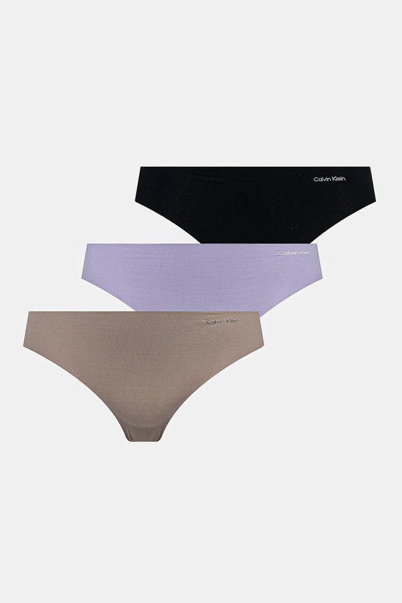 Calvin Klein Underwear stringi damskie 3-pack dzianina fioletowy 000QD3558E