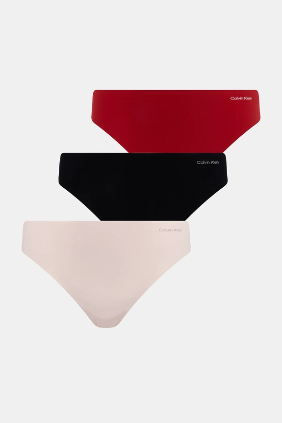 Calvin Klein Underwear stringi damskie 3-pack dzianina czerwony 000QD3558E