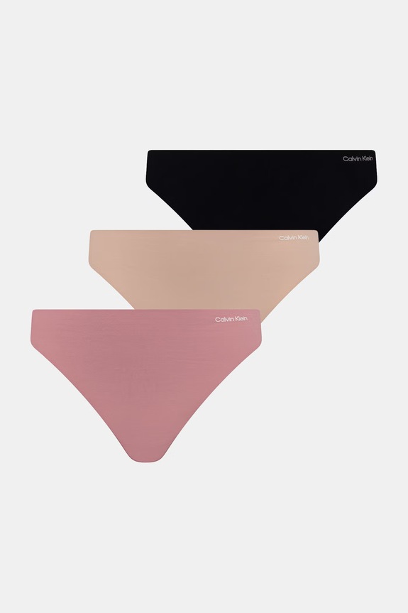 Calvin Klein Underwear stringi damskie 3-pack beżowy 000QD3558E
