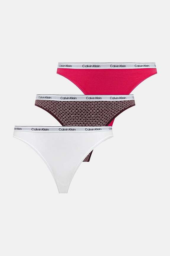 Σλιπ Calvin Klein Underwear 3-pack πλεκτό ύφασμα λευκό 000QD5207E