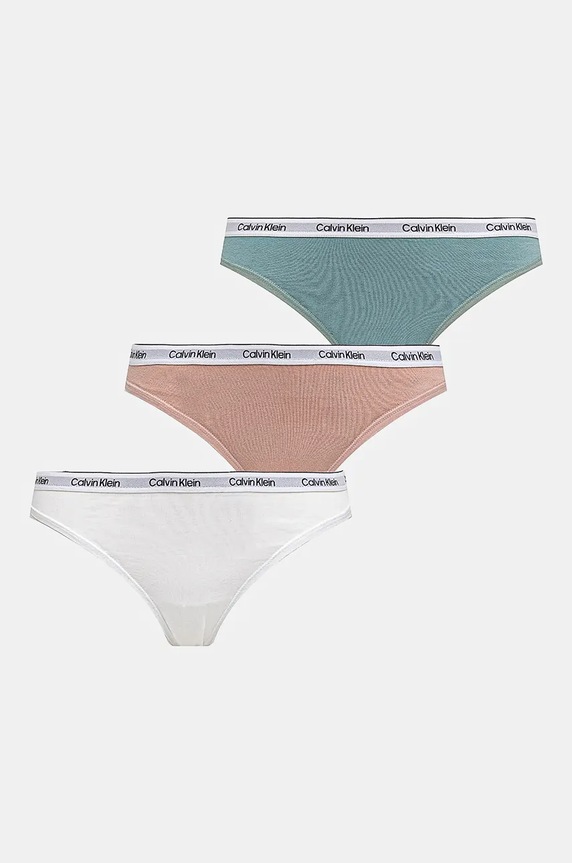 Calvin Klein Underwear stringi 3-pack dzianina biały 000QD5209E