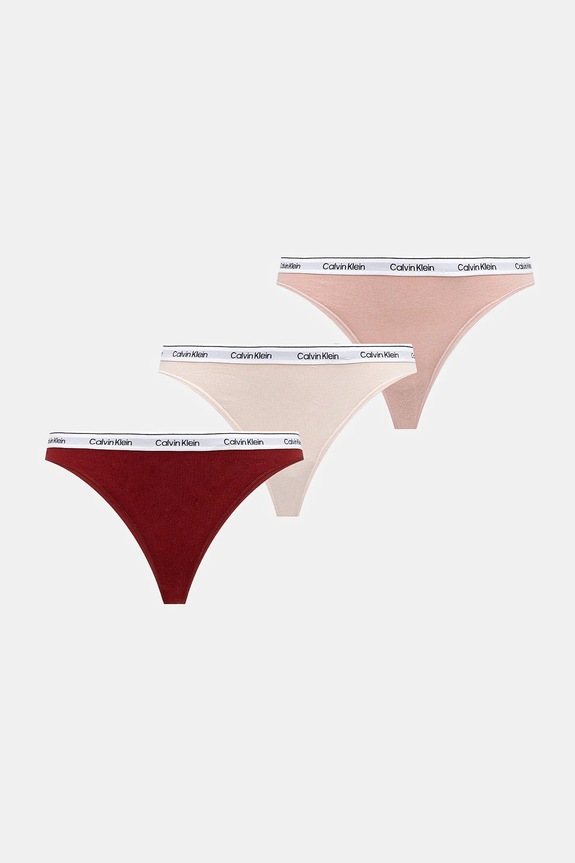 Calvin Klein Underwear stringi 3-pack dzianina różowy 000QD5209E