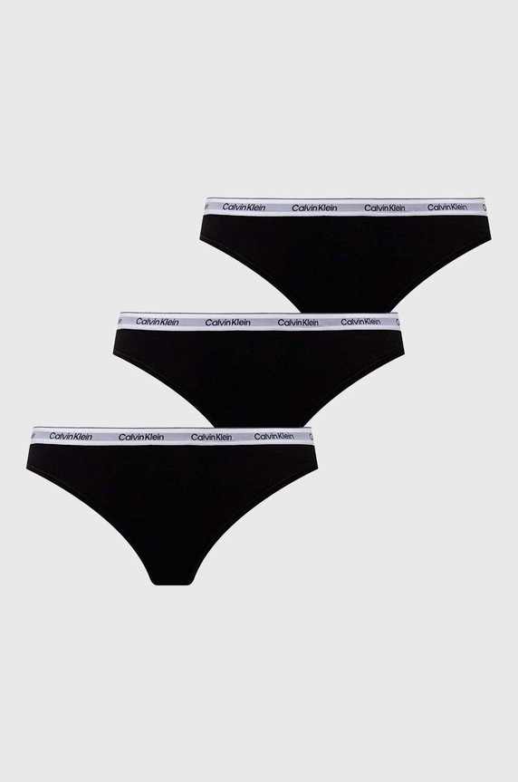 Calvin Klein Underwear tanga 3 db sima fekete 000QD5209E