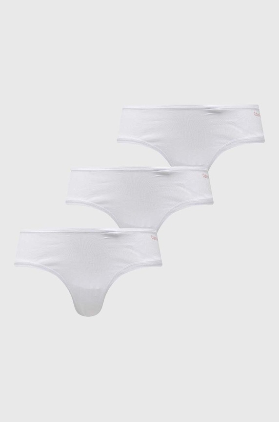 Calvin Klein Underwear tanga 3 db sima fehér 000QD5217E