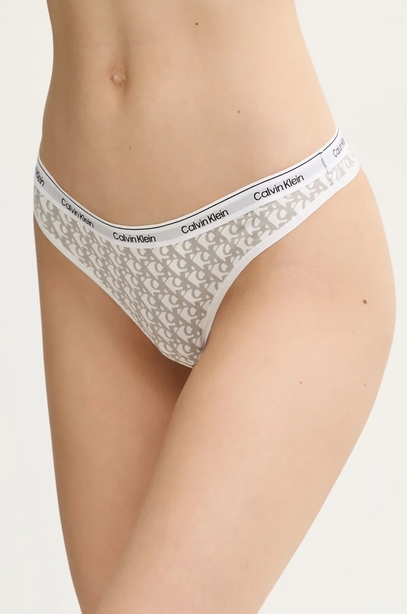 Calvin Klein Underwear stringi damskie bawełniane z elastanem biały 000QD5043E