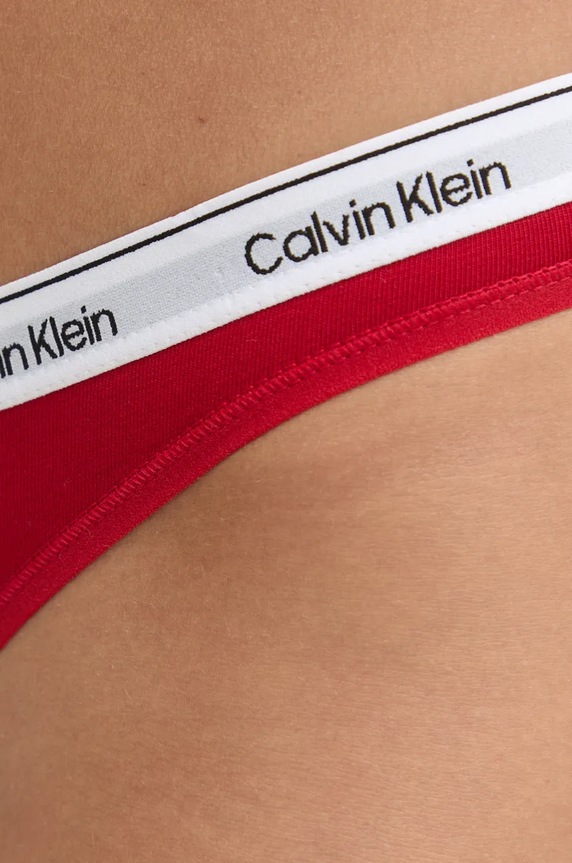 Odzież Calvin Klein Underwear stringi damskie bawełniane z elastanem 000QD5043E czerwony