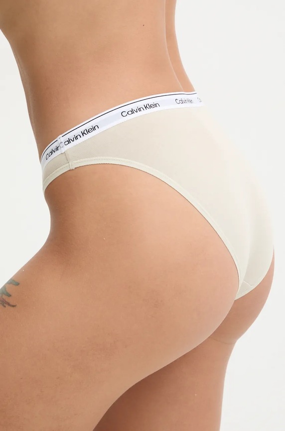 Calvin Klein Underwear figi damskie bawełniane z elastanem 000QD5044E beżowy AA00