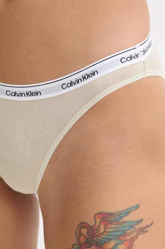 Odzież Calvin Klein Underwear figi damskie bawełniane z elastanem 000QD5044E beżowy