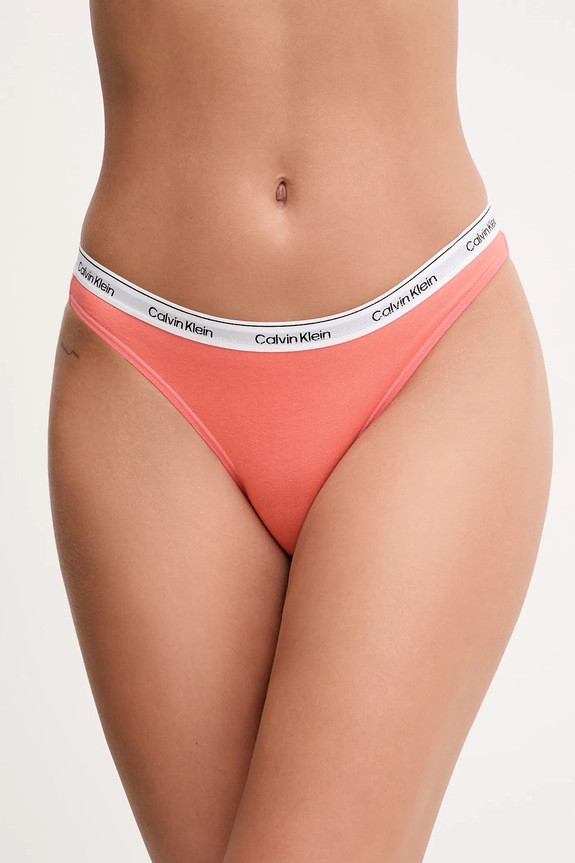 Calvin Klein Underwear chiloți full brief pentru femei din bumbac cu elastan uni portocaliu 000QD5044E