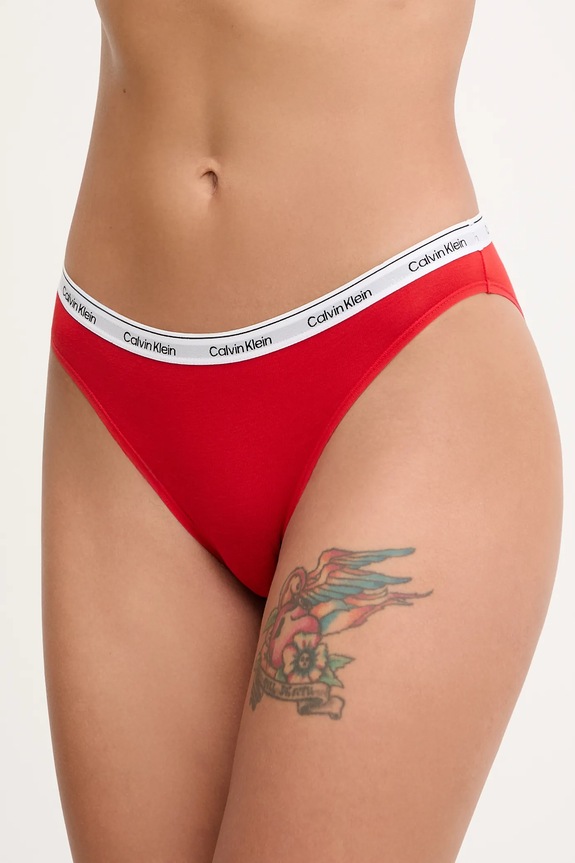 Calvin Klein Underwear nohavičky dámske bavlnené s elastanom nohavičky červená 000QD5044E