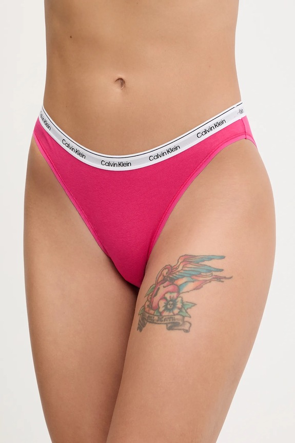 Calvin Klein Underwear figi damskie bawełniane z elastanem dzianina różowy 000QD5044E