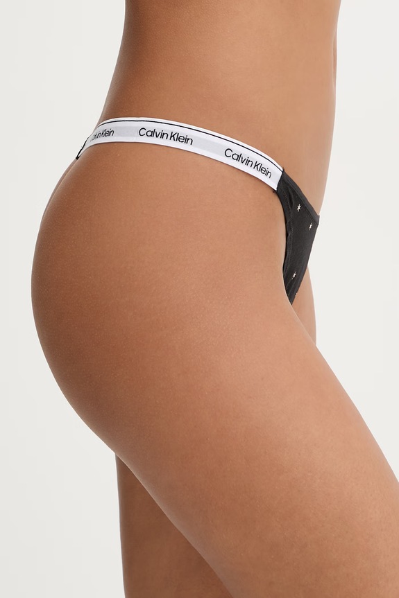 Calvin Klein Underwear tange ženske od pamuka s elastanom 000QD5157E crna AA00