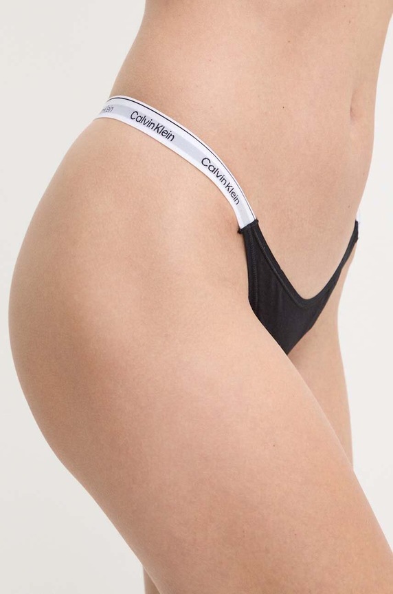 Calvin Klein Underwear tange ženske od pamuka s elastanom 000QD5157E crna AA00
